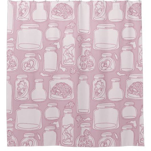 Rideaux De Douche macabre spécimens médicaux pastel rose gothique (Devant)