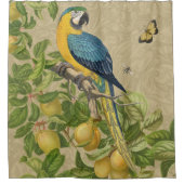 Rideaux De Douche Macaw Blue Jaune Tropical Jungle Antique (Devant)