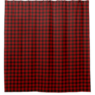 Rideaux De Douche MacQueen Tartan rouge et noir plaid