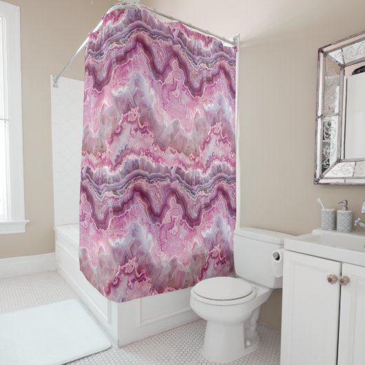 Rideaux De Douche Macro rose Agate Stone (En situation)