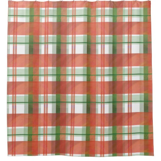 Rideaux De Douche Madras Plaid Noël (Devant)