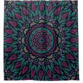 Rideaux De Douche Magenta Bleu Turquoise Gothique Vitrage Mandala (Devant)