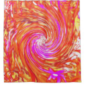 Rideaux De Douche Magenta rétro et couleurs d'automne florale (Devant)