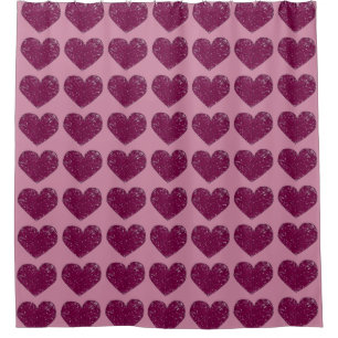 Rideaux De Douche Magenta Violet dentelle Regarder Coeurs Douche Rid