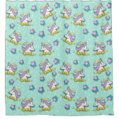 Rideaux De Douche Magical Happy Unicorn Et Étoiles (Devant)