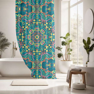 Rideaux De Douche Magnifique motif sans fin de mandala coloré