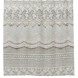 Rideaux De Douche Magnifique, subtile, textile laqué blanc gros pla