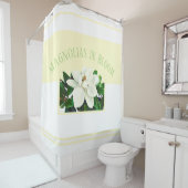 Rideaux De Douche Magnolia Bloom | Jaune et blanc  (En situation)