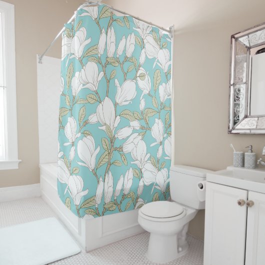 Rideaux De Douche Magnolia Motif (En situation)