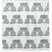 Rideaux De Douche Magnolia Staffordshire Chiens Ginger jarres (Devant)