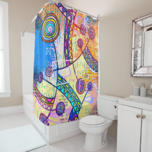 Rideaux De Douche Main tirée par EDDArt - Échelle de rêve 1