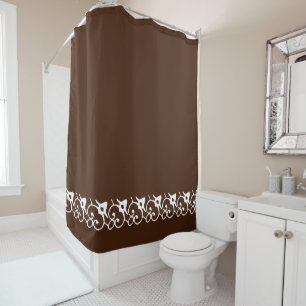Rideaux De Douche Maison brun chocolat solide de salle de bains de