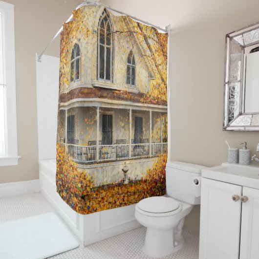 Rideaux De Douche Maison de charpentier néo-gothique fantastique (En situation)