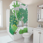 Rideaux De Douche Maison de Floride tropicale (En situation)