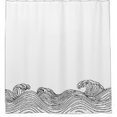 Rideaux De Douche Maison de plage moderne à vague côtière (Devant)