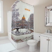 Rideaux De Douche Maison d'état de Boston en hiver (En situation)
