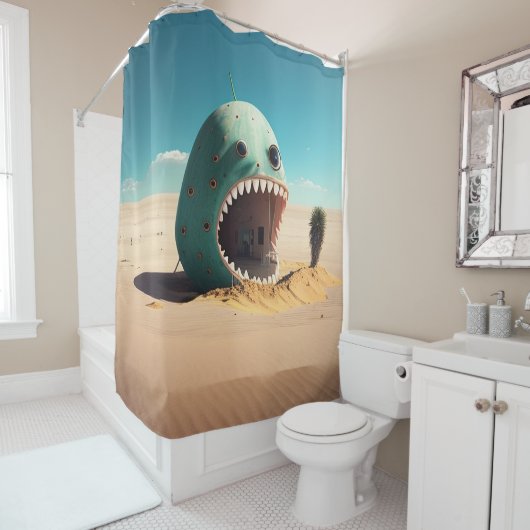 Rideaux De Douche Maison monstre du désert (En situation)