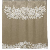 Rideaux De Douche Maison rustique Kraft & Lace Blanche (Devant)