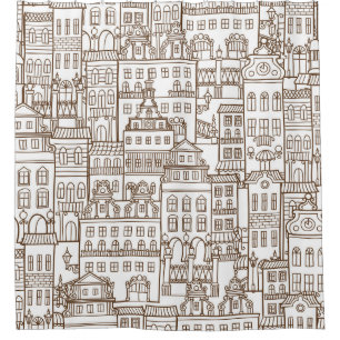 Rideaux De Douche Maisons vintages : Architectural Seamless Motif.