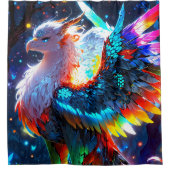 Rideaux De Douche Majestic Kaleidoscope Phoenix couleurs vives (Devant)