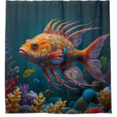 Rideaux De Douche Majestic Orange Sea Fish Beauté (Devant)