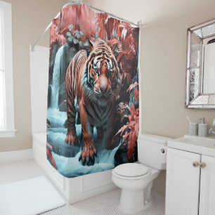 Rideaux De Douche Majestic Tiger près de la salle de bain Cascade