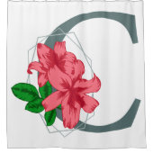 Rideaux De Douche Majuscule C monogramme floral (Devant)