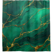 Rideaux De Douche Malachite Marble Pattern with Gold Veins (Devant)