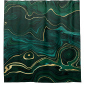 Rideaux De Douche "Malachite Texture avec Gold Strata" (Devant)