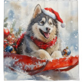 Rideaux De Douche Malamute d'Alaska dans la boue Laisser il neige No (Devant)
