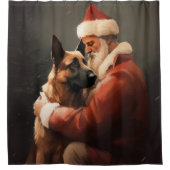 Rideaux De Douche Malinoi Belge Avec Noël Festif Du Père Noël (Devant)