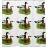 Rideaux De Douche Mallard Drake et Duck (Devant)