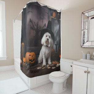 Rideaux De Douche Maltais Citrouille Halloween effroi