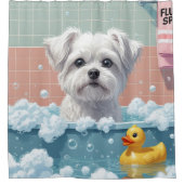 Rideaux De Douche Maltese Sloppy Sleepy mignon drôle (Devant)