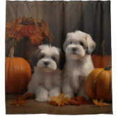 Rideaux De Douche Malti tzu Puppy Citrouille d'automne (Devant)