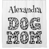 Rideaux De Douche Maman de chien personnalisée noir et blanc (Devant)