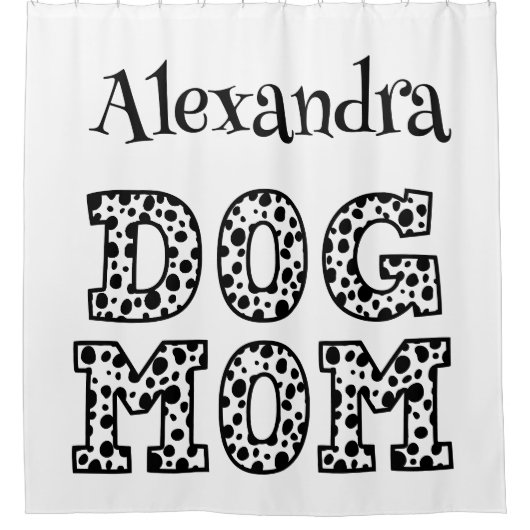 Rideaux De Douche Maman de chien personnalisée noir et blanc (Devant)