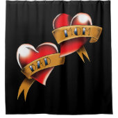 Rideaux De Douche Maman Papa Red Hearts Tattoo (Devant)