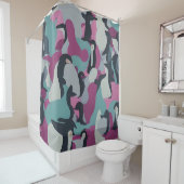 Rideaux De Douche Manchots tons abstraits muets (En situation)