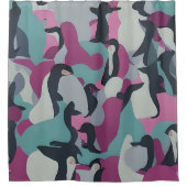 Rideaux De Douche Manchots tons abstraits muets (Devant)