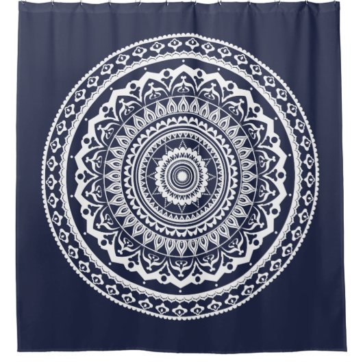 Rideaux De Douche Mandala Blanc Laissez la mer vous libérer (Devant)