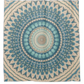 Rideaux De Douche Mandala bleu clair Turquoise   (Devant)