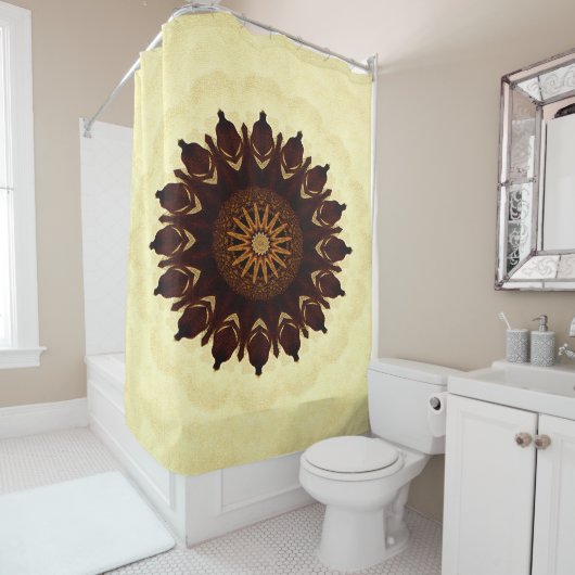 Rideaux De Douche Mandala de fleurs d'automne....... (En situation)