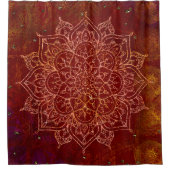 Rideaux De Douche Mandala doré rouge rouille Glam Moderne Chic (Devant)