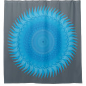 Rideaux De Douche Mandala du soleil bleu clair (Devant)