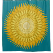 Rideaux De Douche Mandala du soleil en jaune (Devant)