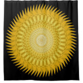 Rideaux De Douche Mandala du soleil en jaune (Devant)