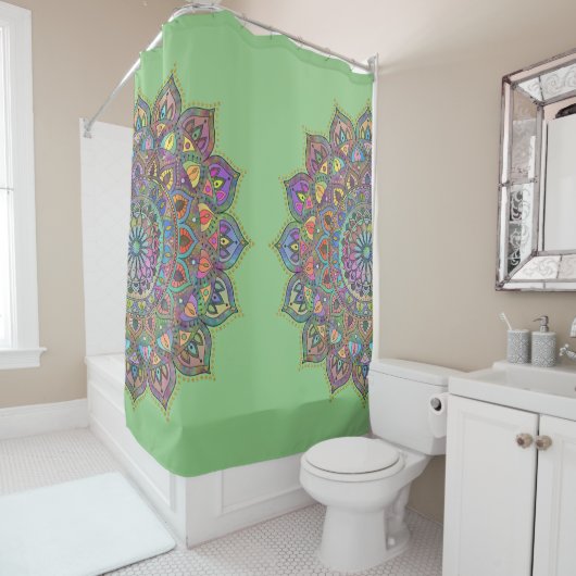 Rideaux De Douche Mandala Inde Style 1 (En situation)