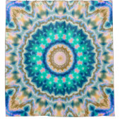 Rideaux De Douche Mandala jaune turquoise (Devant)