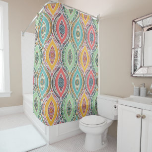 Rideaux De Douche Mandala marocain motif ethnique coloré